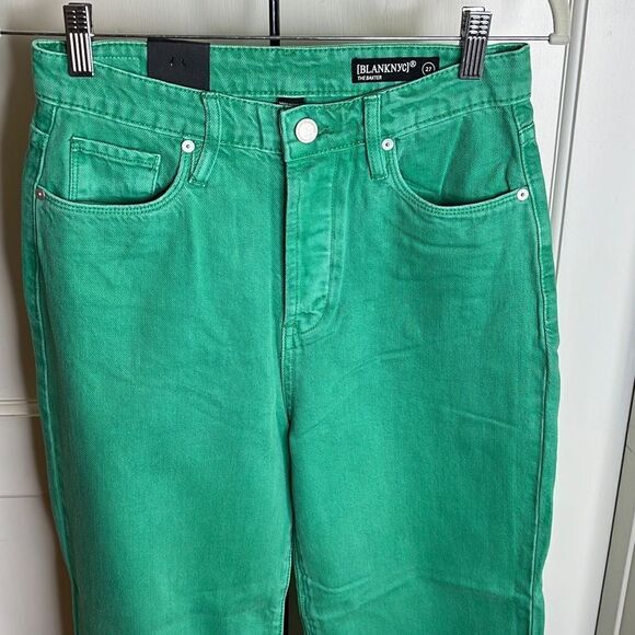 Blank NYC THE BAXTER IN FEELIN' LUCKY Jeans Green Size 27 Nwt - Picture 4 of 10